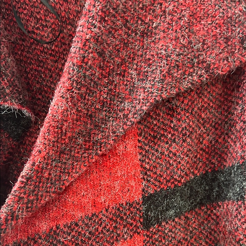 Joseph Red and Black Plaid Teddy Jacket - Picture 5 of 6